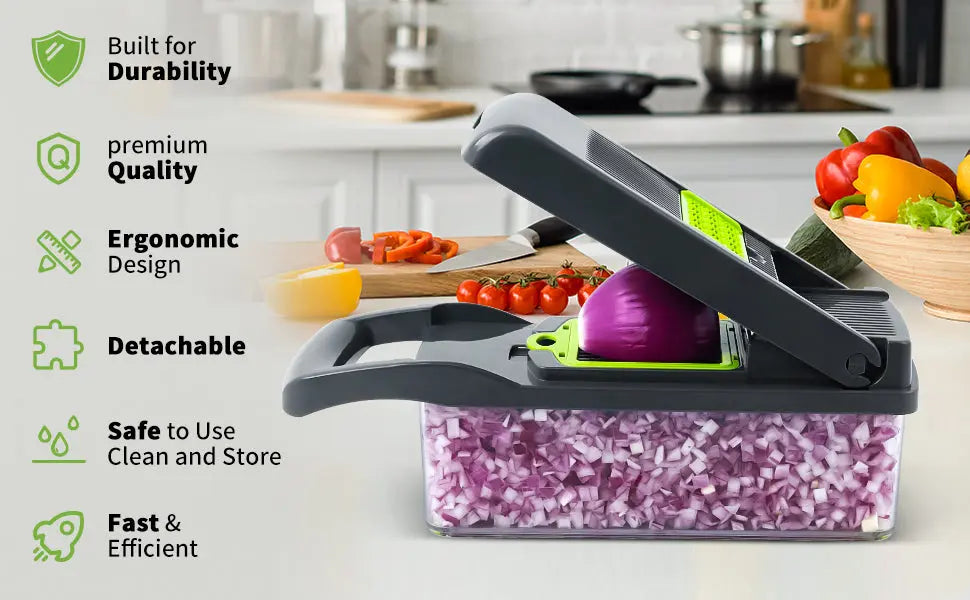 16-in-1 Multifunctional Manual Vegetable Slicer Veggie Chopper || Hand Operated Food Chopper Onion Cutter Smart Glam