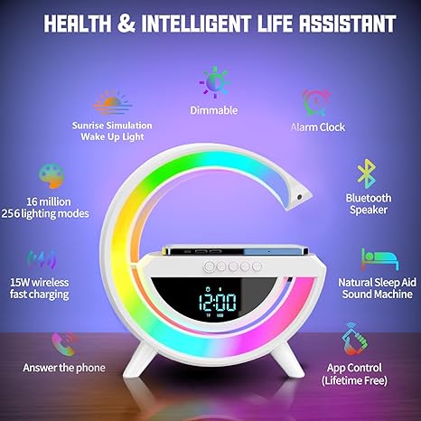 Digital LED Wireless Charger Speaker – Sound, Light & Style in One!