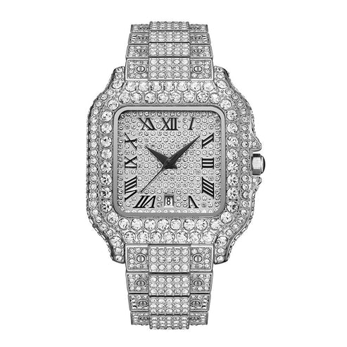 2025 Luxury Full Diamond Watches For Mens || Trendy Bling Hip Hop Diamond Mens Watches Smart Glam