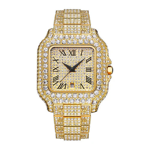 2025 Luxury Full Diamond Watches For Mens || Trendy Bling Hip Hop Diamond Mens Watches Smart Glam