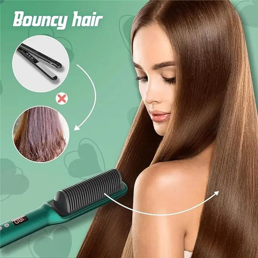 New Heated Hair Straightening Comb || Professional Electric Hot Hair Straightener Brush Smart Glam