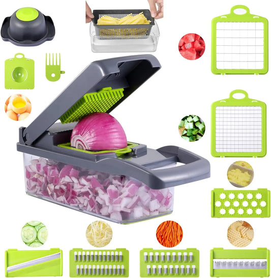 16-in-1 Multifunctional Manual Vegetable Slicer Veggie Chopper || Hand Operated Food Chopper Onion Cutter Smart Glam