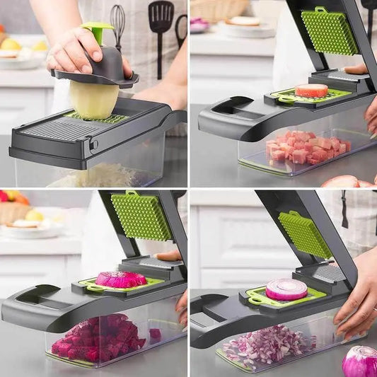 16-in-1 Multifunctional Manual Vegetable Slicer Veggie Chopper || Hand Operated Food Chopper Onion Cutter Smart Glam