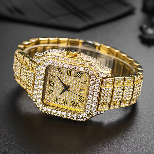 2025 Luxury Full Diamond Watches For Mens || Trendy Bling Hip Hop Diamond Mens Watches Smart Glam